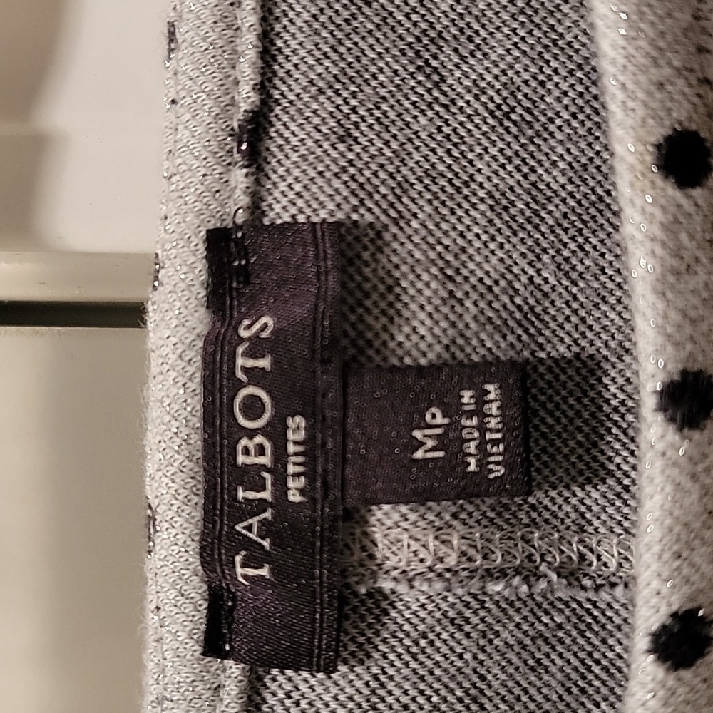 Talbots Black and Silver Polka Dot Top - Picture 2 of 6